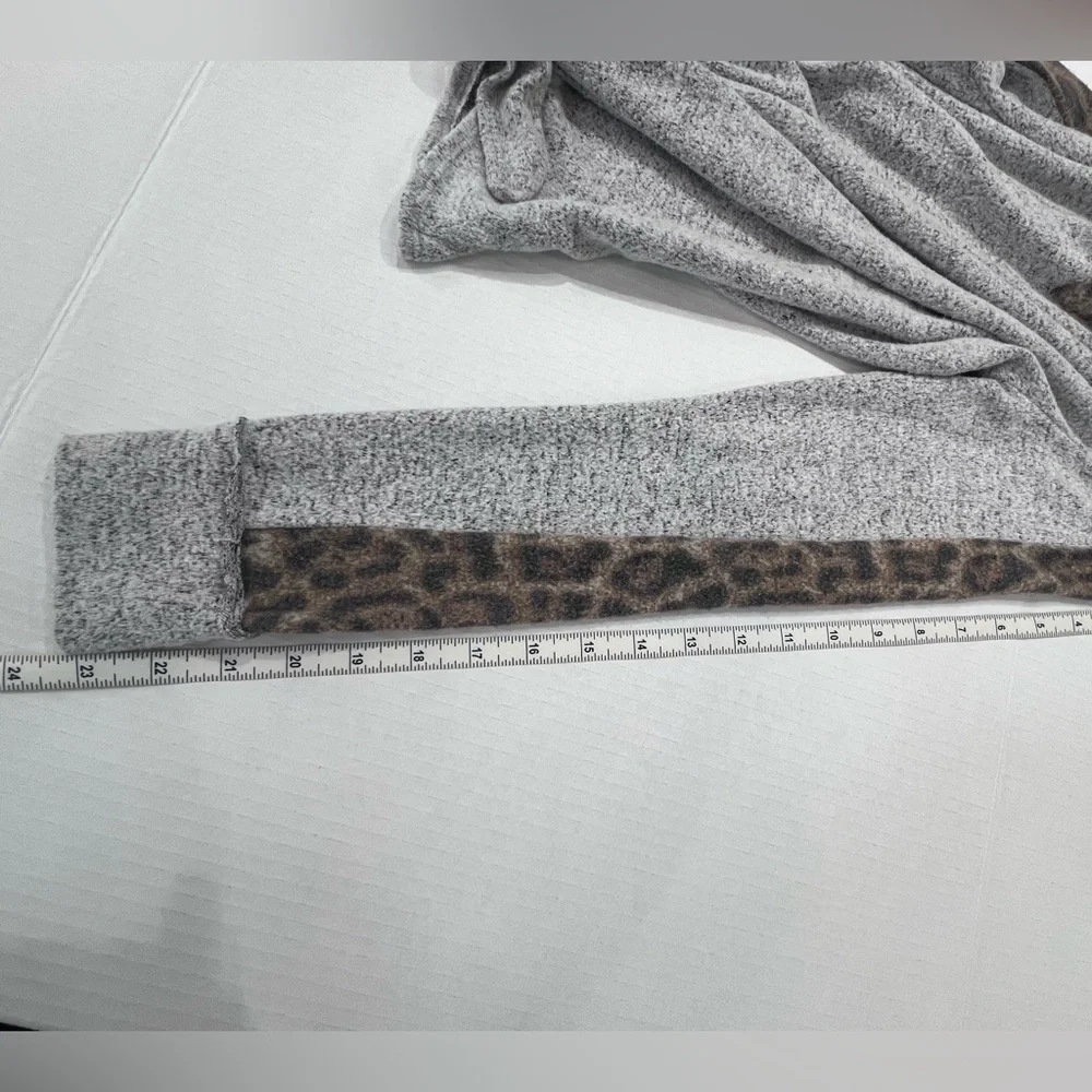 Vintage Havana super soft pullover top with leopard stripe down sleeves